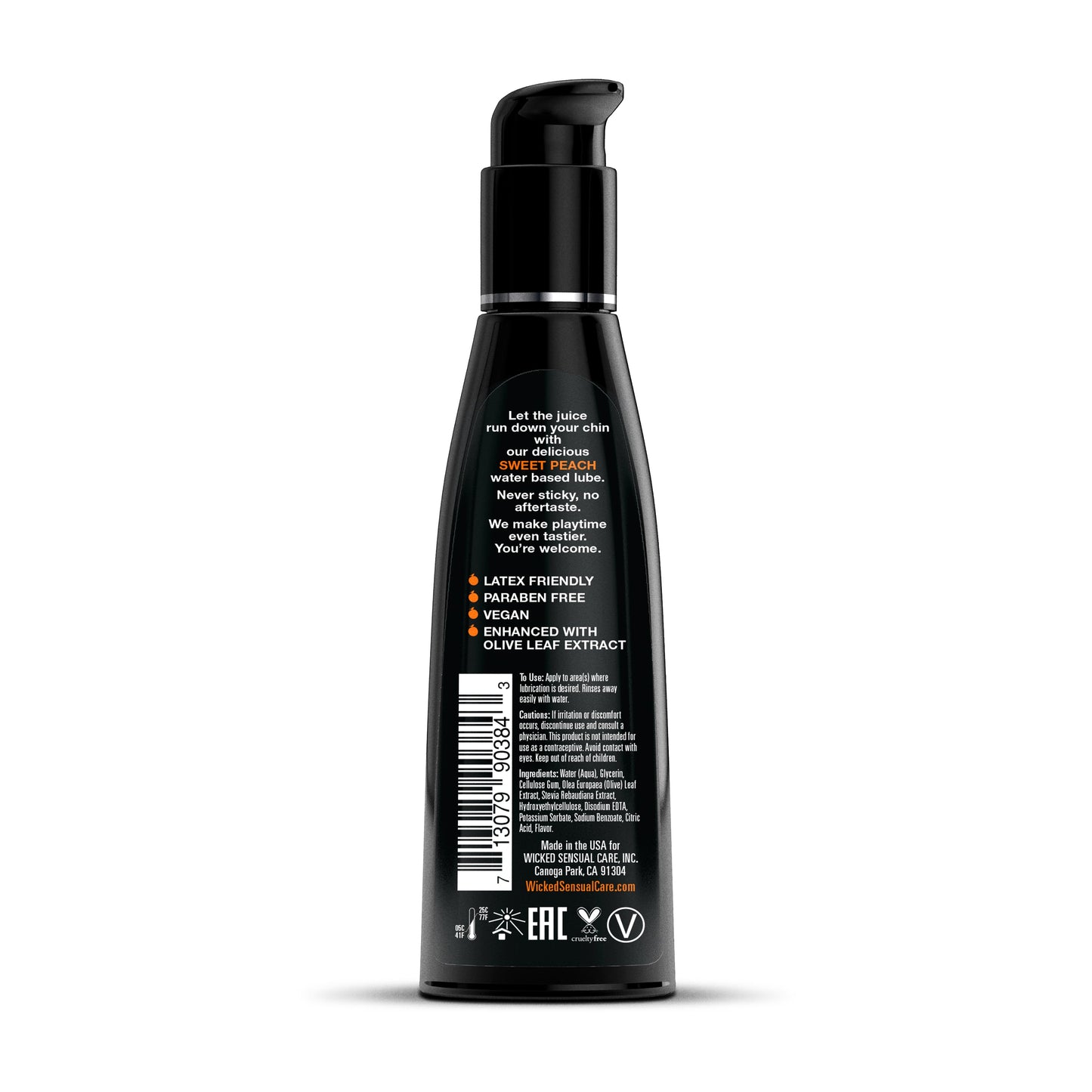 Wicked Aqua Sweet Peach Flavored Lubricant 4oz