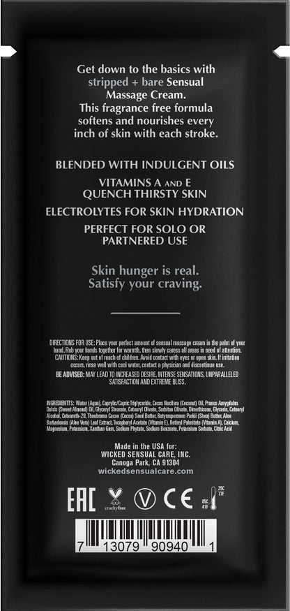Wicked Sensual Care Stripped + Bare Massage Cream .34oz